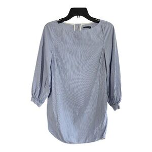 Mark D. Sikes Tunic Top Sz Small Blue White Women Lightweight Coastal